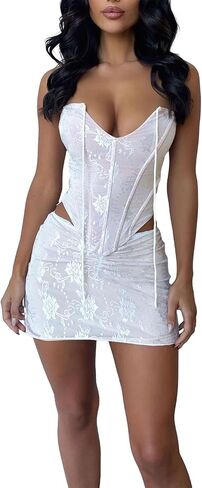Women 2 Piece Outfits Floral Print Jacquard Vintage Corset Back Bandage Top Bodycon Wrap Hip Mini Skirt Set in Saudi Arabia