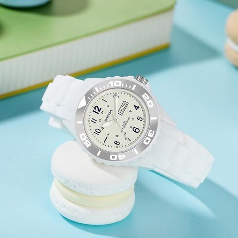 Watches for Women Reloj para Mujer, Waterproof Easy to Read Watch with Second Hand Military Time Ladies Simple Nurse Nursing Date Analog Quartz for Swimming White in Kuwait