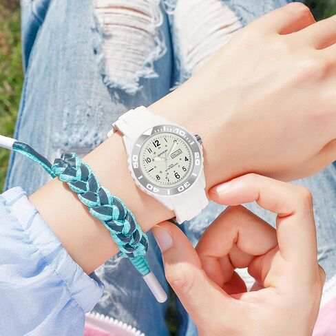 Watches for Women Reloj para Mujer, Waterproof Easy to Read Watch with Second Hand Military Time Ladies Simple Nurse Nursing Date Analog Quartz for Swimming White in Kuwait