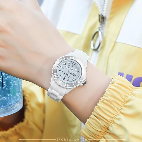 Watches for Women Reloj para Mujer, Waterproof Easy to Read Watch with Second Hand Military Time Ladies Simple Nurse Nursing Date Analog Quartz for Swimming White in Kuwait