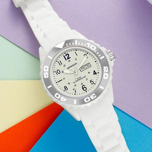 Watches for Women Reloj para Mujer, Waterproof Easy to Read Watch with Second Hand Military Time Ladies Simple Nurse Nursing Date Analog Quartz for Swimming White in Kuwait