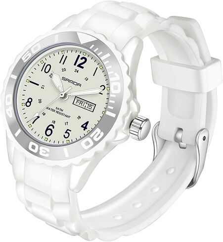 Watches for Women Reloj para Mujer, Waterproof Easy to Read Watch with Second Hand Military Time Ladies Simple Nurse Nursing Date Analog Quartz for Swimming White in Kuwait