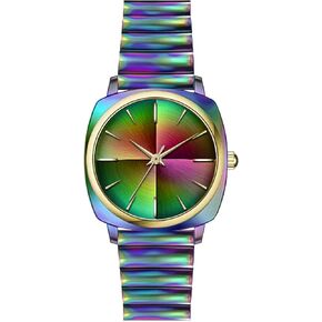 34MM Women Watch Square Watch Metal Bracelet Watch Easy to Read Waterproof Watch