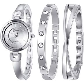 Weicam Women Bangle Bracelet Watch Simple Jewelry Sets Analog Quartz Wristwatches