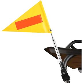 Golf Cart Flag Pole Reflective Golf Cart Accessories 22X30cm Orange Safety Flag Telescopic Pole Golf Cart Flag Mount Wheelchairs Safety Flag