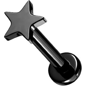 Pierced Owl 16GA Extra Petite 6mm Barbell F136 Implant Grade Titanium Internally Threaded Flat Star Top Flat Back Labret Stud