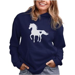 Tstars Horse Riding Hoodie for Women Teen Girls Gifts for Equestrian Horseback Riding Sweatshirt Hoodies