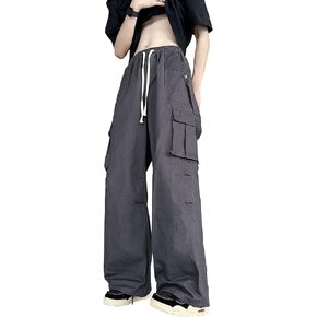 Cargo Pants for Men Relaxed Fit Stretch Elastic Waist y2k Brown Overalls Women