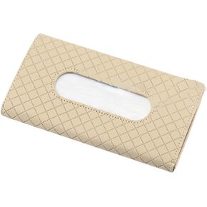 Car Sun Visor Tissue Holder, Leather Tissue Dispenser for Car, Rectangle Car Napkin Holder, Hanging Tissue Clip Holder, Car Mask Holder, Sun Visor Accessory Universal for Most Vehicles (Black)