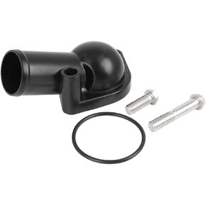 X AUTOHAUX Black Car Water Neck Thermostat Housing 15 Degree for SBC BBC for Chevy 265 283 305 327 350 383 396 400 427 454 472 502