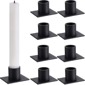 Set of 8 Taper Pillar Candle Holders Black Candlestick Holder Centerpieces Metal Candle Stand for Pillar Candle or Taper Candle Decorative Candle Centerpieces for Tables Living Room Home Decor Wedding