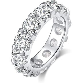 SecreTalk 6.5ct Moissanite Engagement Promise Ring for Women - Moissanite Wedding Band 925 Sterling Silver D Color VVS with Certificate of Authenticity