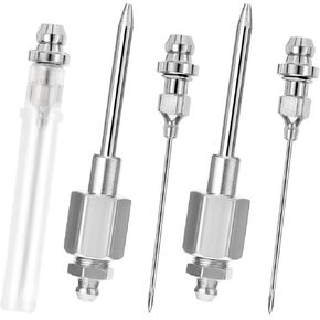 5Pcs Grease Needle Nozzle Kit, Bearing Grease Tip, Grease Needle, Steel Grease Needle Dispenser Grease Injector, Costume from Grease Fitting Tool for Narrow Spaces and Deep Holes Metal