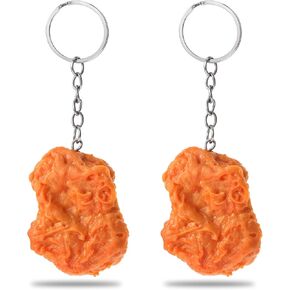Lusofie 2 Pcs Chicken Nugget Keychain Funny Keychain Cute Keychain Chicken Keychain Funny Gifts Keychain Accessories
