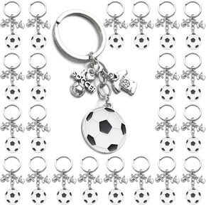 PHAETON 20PCS Soccer Ball Keychains Football Key Chain Sports Party Favors Sports Ball Key Ring for Party Favors, Team Souvenir, Sport Rewards, Event Giveaways, Soccer Fan Gifts