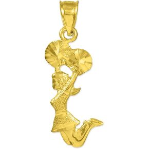 10k Gold Cheerleader Charm Pendant