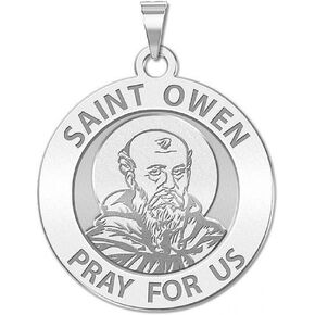 PicturesOnGold.com Saint Owen Religious Medal - - 2/3 Inch Size of Dime, Sterling Silver