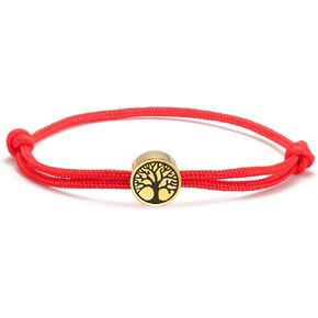 Dreamtimes Yggdrasil World Tree of Life Bracelet Stainless Steel Bracelet Hand Made Rope Chain Adjustable Bracelet Family Tree Jewelry for Women Mens