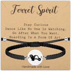 BLEOUK Ferret Themed Gifts Ferret jewelry Ferret Bracelet Card Ferret Lovers Gifts Ferret Women Gift Ferret Owner Gifts