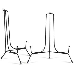 2 Pack Improved Anti-Slip Plate Stands for Display, 12 Inch Black Iron Plate Holders for Frames, Pictures, Photos, Books, Decorative Plates and Artworks