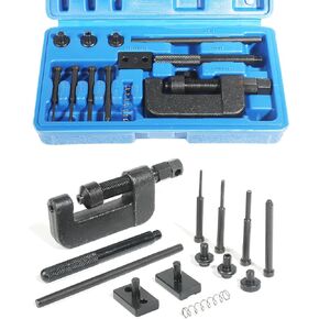 19PCS Chain Breaker,Bike Chain Tool Chain Breaker Tool Kit,Car Accessories Motorcycle Chain Breaker,Chain Rivet Tool Kit for Motorcycle,Bike,ATV,Chain Cutter Kit for Cam & 25 to 630 Chains