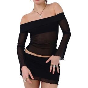 EMMIOL Summer Tops for Women Y2K Tops Sexy Textured Stripe Long Sleeve Tee Going Out Cropped Club Streetwear