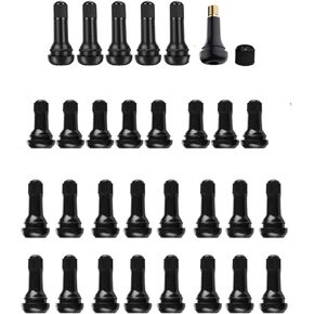 Dr.Roc 30 pcs TR412 TR413 TR414 Rubber Snap-in Tire Valve Stems for 0.453 inch Rim Holes- U.S. Standard Tire Valves for Tubeless Tires