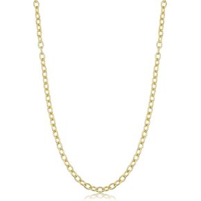 Solid 14k Yellow Gold Filled 3.3 mm Oval Cable Link Chain Necklace for Men and Women