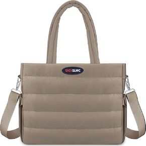 Tote Bag for Women,Lightweight Puffy Tote Handbag,Quilted Satchel Crossbody Bag for Women Work Travel
