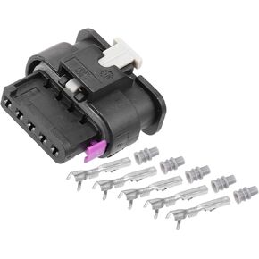 Motoforti 1 Set 5 Pin No.4F0973705 Mass Air Flow MAF Connector Adapter Plug Clip Kit Replacement for VW for Audi Long-lasting