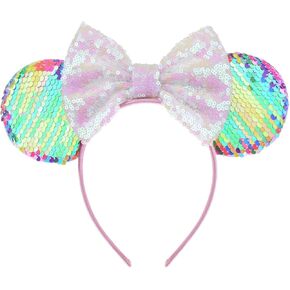 عصابة رأس مياو ترتر أسود على شكل أذن الفأرة لامعة على شكل فراشة مم فيونكة بارك كروز للفتيات والنساء والبالغين وحفلات الأميرة التنكرية (الأميرة) in Kuwait