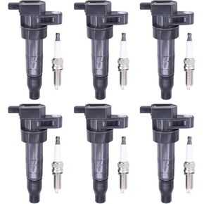 ApplianPar Ignition Coil and Spark Plug for Hyundai Sonata Santa Fe Azera Entourage Veracruz Genesis for Kia Amanti Borrego Cadenza K900 Sedona Sorento 3.3 3.8 V6