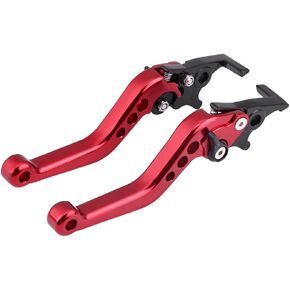 Fydun Brake Lever Set, 1 Pair CNC Aluminum Motorcycle Scooter Modification Double Disc Brake Lever Universal Red(Red)