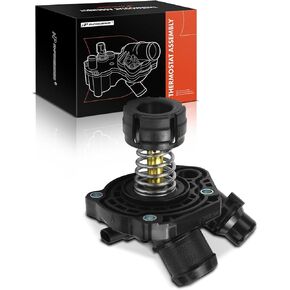 A-Premium Engine Coolant Thermostat Housing Assembly with Sensor Compatible with Mini Cooper 2014 2015 1.5L, Replaces for 11518623576, 8601366