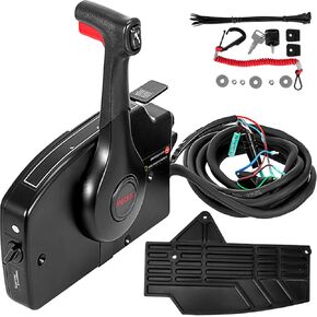 Boat Throttle Control for Mercury Side Mounted Outboard Remote Control Single Lever Binnacle with Key Switch and Lanyard