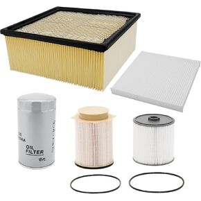 Ram 6.7L Diesel Filter Kit, Fuel Filter Water Separator Set, Engine/Cabin Air Filter, Oil Filter, Compatible with 2019-2023 Ram 2500 3500 4500 5500, Replaces# 68157291AA 53034051AB