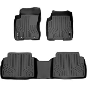 SMARTLINER Custom Fit Floor Mats 2 Row Liner Set Black Compatible with 2008-2013 Nissan Rogue / 2014-2015 Rogue Select