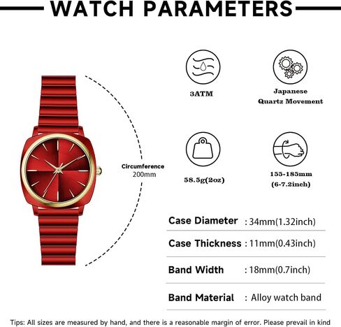 34MM Women Watch Square Watch Metal Bracelet Watch Easy to Read Waterproof Watch in Saudi Arabia