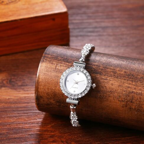 Avaner Women's Rhinestone Bracelet Watches: Slim Strap Small Face Analog Quartz Ladies Elegant Dress Wrist Watches in Kuwait