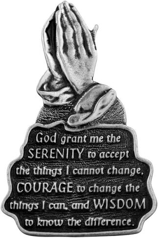 VILLAGE GIFT IMPORTERS Assorted Holy Subject Visor Clips | 30 Different Auto Clips | Beautiful Prayers and Subjects | Durable Genuine Pewter Metal | Christian Automotive (Serenity Prayer Hands Clip) in Saudi Arabia