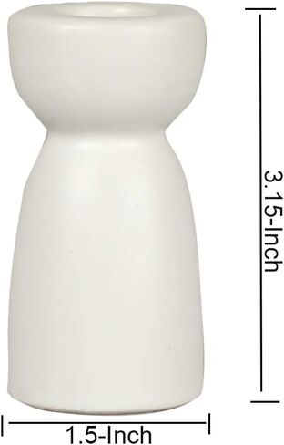 Candlestick Holders, Ceramic White Taper Candle Holder Candlelight Stand, Modern Boho Candle Holders for Desktop Table Setting Dining Bathroom Home Wedding Party Decoration,2 Pack in Kuwait