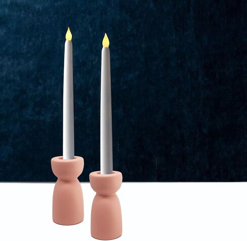 Candlestick Holders, Ceramic White Taper Candle Holder Candlelight Stand, Modern Boho Candle Holders for Desktop Table Setting Dining Bathroom Home Wedding Party Decoration,2 Pack in Kuwait