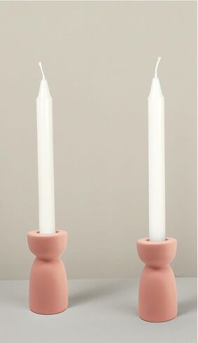 Candlestick Holders, Ceramic White Taper Candle Holder Candlelight Stand, Modern Boho Candle Holders for Desktop Table Setting Dining Bathroom Home Wedding Party Decoration,2 Pack in Kuwait