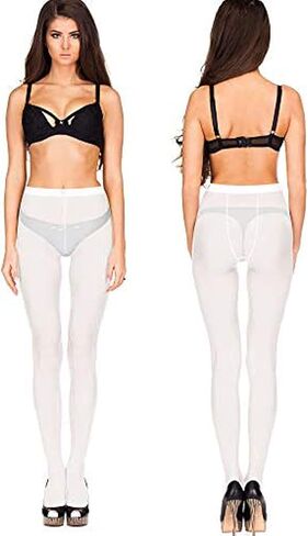 Geyoga 4 Pairs Women Footed Tights Solid Color Opaque Tights Summer 3 Denier/100 Denier Pantyhose Stockings for Women in Saudi Arabia