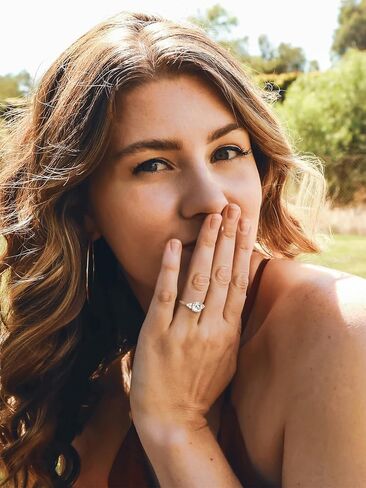 KSTYLE 【سلسلة مستوحاة من الطبيعة】خواتم زفاف مويسانيتي للنساء 1.5-2 قيراط خواتم خطوبة سوليتير، D اللون VVS1 وضوح 925 خواتم فضة استرلينية 18 قيراط مطلية بالذهب الأبيض خواتم وعد لها in Kuwait