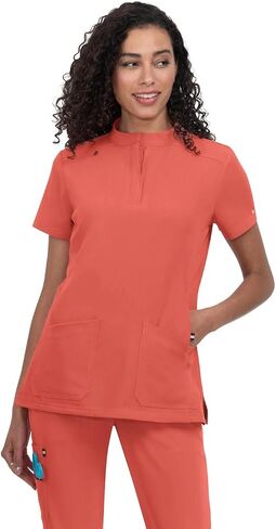 KOI Next Gen Driven Women's 4-Pocket Mandarin Collar Scrub Top in Saudi Arabia