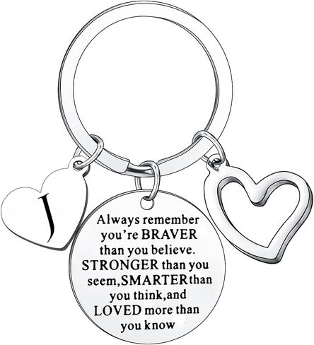 Inspirational Keychain Always Remember You Are Braver Than You Believe Jewellery Letter Keyring Gifts for Men Women in Kuwait