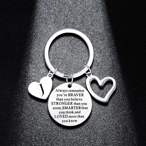 Inspirational Keychain Always Remember You Are Braver Than You Believe Jewellery Letter Keyring Gifts for Men Women in Kuwait