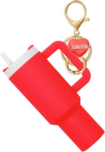 Mini Cup Keychain for Stanley, Valentine Tumbler Keychain Chapstick Holder, Purse Handbag Key Charm Accessory for Women Girls in Saudi Arabia