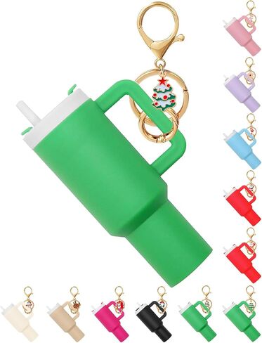 Mini Cup Keychain for Stanley, Valentine Tumbler Keychain Chapstick Holder, Purse Handbag Key Charm Accessory for Women Girls in Saudi Arabia